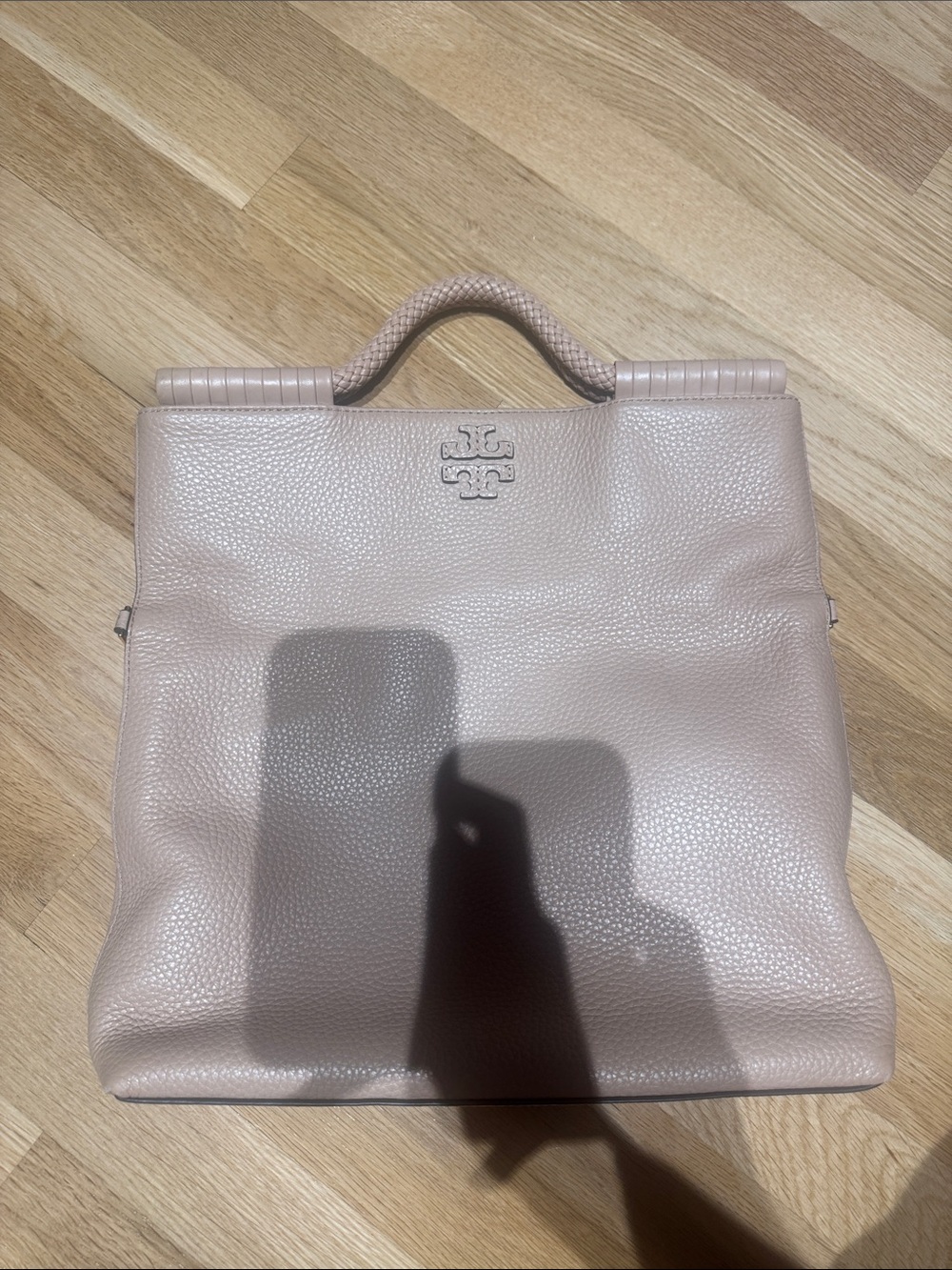 Tory Burch Blush Pebbled Leather Top-Handle Satchel